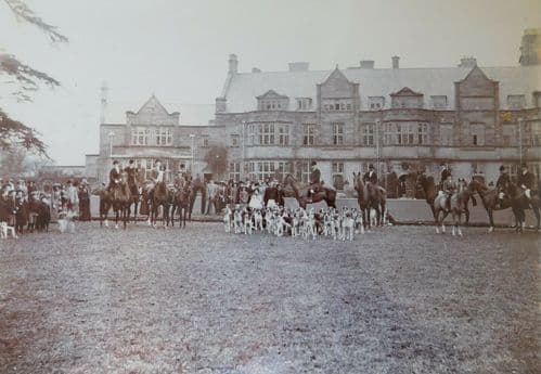 Large framed hunt photograph Edwardian Victorian FG Christopher hounds hunting